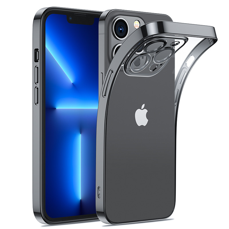 Joyroom 14Q Case dėklas, skirtas iPhone 14 Pro korpuso dangčiui su metaliniu rėmeliu juodas (JR-14Q2-juodas)