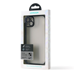 Joyroom 14Q Case dėklas, skirtas iPhone 14 Plus korpuso dangčiui su metaliniu rėmu juodas (JR-14Q3-juodas)