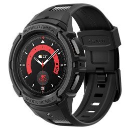 Spigen Rugged Armor Pro dėklas su dirželiu, skirtas Samsung Galaxy Watch 5 Pro (45 mm) - juodas