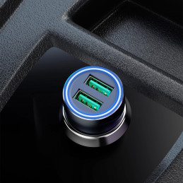 Dudao greitas automobilinis įkroviklis 2 x USB 3A 18W pilka (R4+)