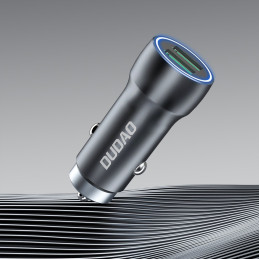 Dudao greitas automobilinis įkroviklis 2 x USB 3A 18W pilka (R4+)