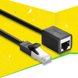 Ugreen NW112 11281 tinklo eterneto kabelis RJ45 (moteris) – RJ45 (vyriškas) F/ UTP kat. 6 1 Gbps 2m - juoda