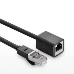 Ugreen NW112 11281 tinklo eterneto kabelis RJ45 (moteris) – RJ45 (vyriškas) F/ UTP kat. 6 1 Gbps 2m - juoda