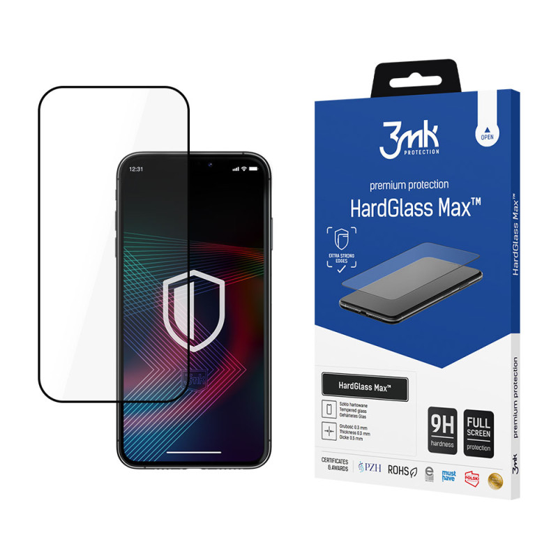9H 3mk HardGlass Max™ stiklas, skirtas iPhone 14 Pro