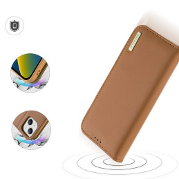 Dux Ducis Hivo odinis atverčiamas dėklas Natūralios odinės dangtelio piniginė kortelėms ir asmens dokumentams iPhone 14 ...