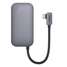 Universalus USB HUB planšetiniam kompiuteriui / išmaniajam telefonui 4in1 USB-C Baseus PadJoy - tamsiai pilka