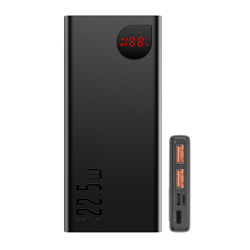 „Baseus Adaman“ metalinis maitinimo blokas su greito įkrovimo 10 000 mAh 22,5 W (Overseas Edition 2021) juodas