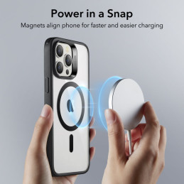 ESR Classic Hybrid Halolock Dėklas su MagSafe, skirtas iPhone 14 Pro – skaidrus ir juodas
