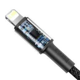 Baseus CATLGD-A01 Lightning – USB-C PD 20W 480Mb/ s 2m laidas – juodas