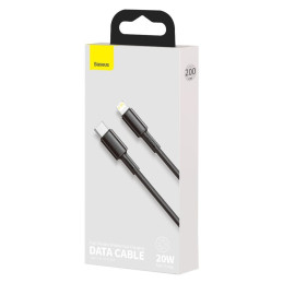 Baseus CATLGD-A01 Lightning – USB-C PD 20W 480Mb/ s 2m laidas – juodas