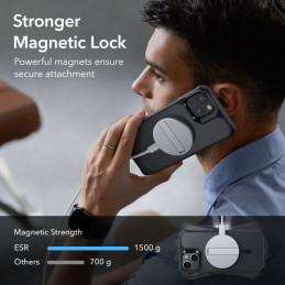 ESR Air Armor Halolock dėklas su MagSafe, skirtas iPhone 14 Pro – matinė juoda