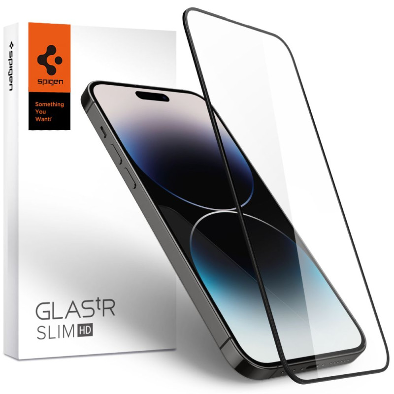 Spigen Glass FC grūdintas stiklas skirtas iPhone 14 Pro Max - juodas