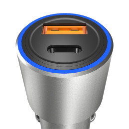 Dudao automobilinis įkroviklis USB / USB Type C Power Delivery Quick Charge 22,5 W pilka (R4PQ)