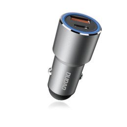 Dudao automobilinis įkroviklis USB / USB Type C Power Delivery Quick Charge 22,5 W pilka (R4PQ)
