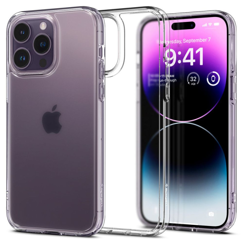 Spigen Ultra Hybrid dėklas iPhone 14 Pro - matinis ir skaidrus