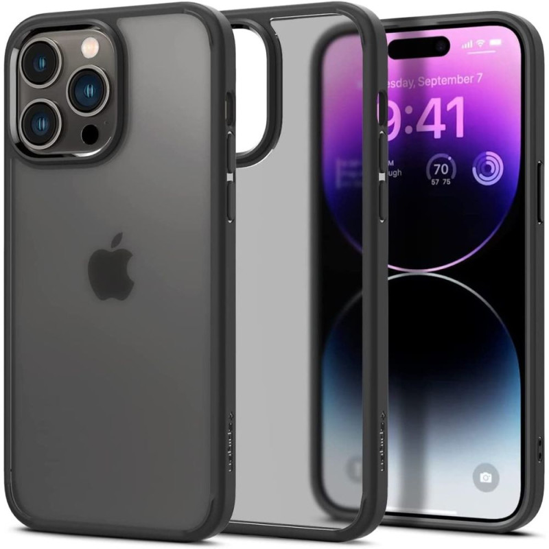 Spigen Ultra Hybrid dėklas iPhone 14 Pro - matinės juodos spalvos