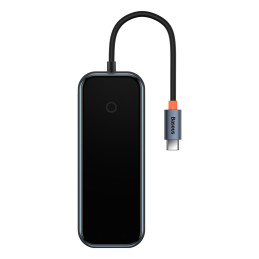 „Baseus AcmeJoy HUB“ 4 prievadų (USB-C iki 1 x USB-C PD&Data / 3 x USB3.0) tamsiai pilka (WKJZ010013)