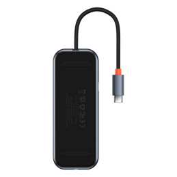 „Baseus AcmeJoy HUB“ 4 prievadų (USB-C iki 1 x USB-C PD&Data / 3 x USB3.0) tamsiai pilka (WKJZ010013)