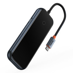 „Baseus AcmeJoy HUB“ 4 prievadų (USB-C iki 1 x USB-C PD&Data / 3 x USB3.0) tamsiai pilka (WKJZ010013)