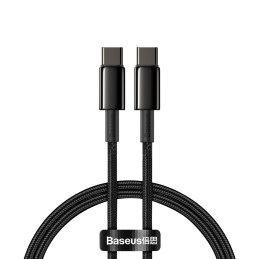 Baseus CATWJ-01 USB-C – USB-C PD QC kabelis 100W 5A 1m – juodas