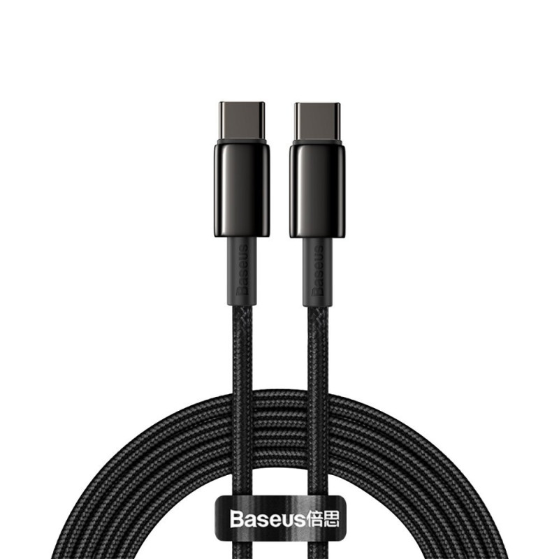 Baseus CATWJ-A01 USB-C - USB-C PD QC kabelis 100W 5A 480Mb/ s 2m - juodas
