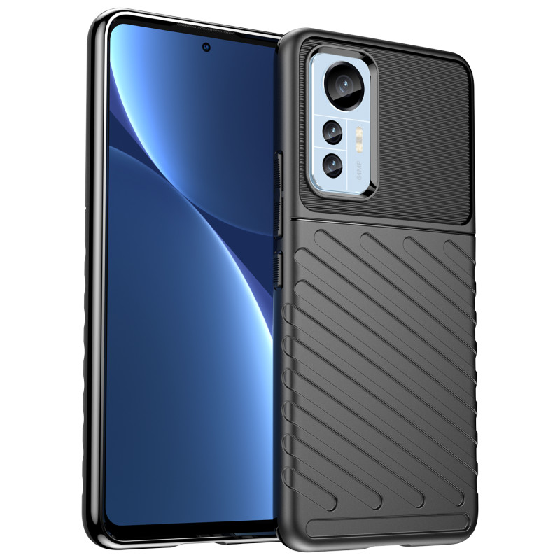 Thunder Case Xiaomi 12 Lite silikoninis šarvuotas dangtelis juodas