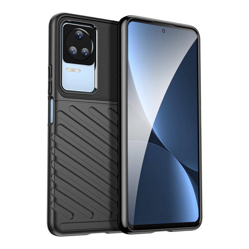 Thunder Case Xiaomi Poco F4 5G silikoninis šarvuotas dangtelis juodas