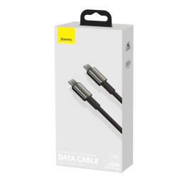 Baseus CATWJ-A01 USB-C - USB-C PD QC kabelis 100W 5A 480Mb/ s 2m - juodas