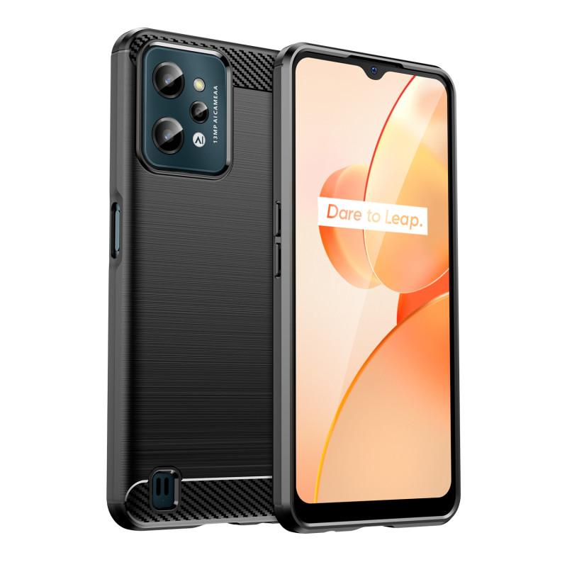 Anglies dėklas skirtas Realme C31 lankstus silikoninis anglies dangtelis juodas