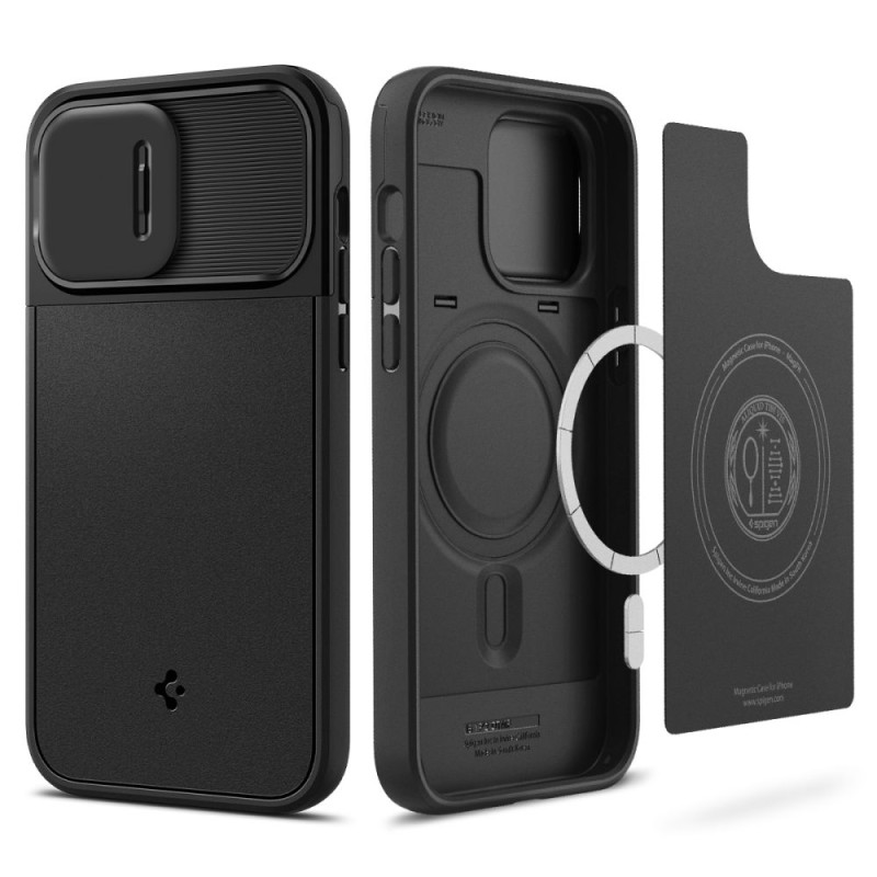 Spigen Optik Armor Mag dėklas su MagSafe iPhone 14 Pro - juodas