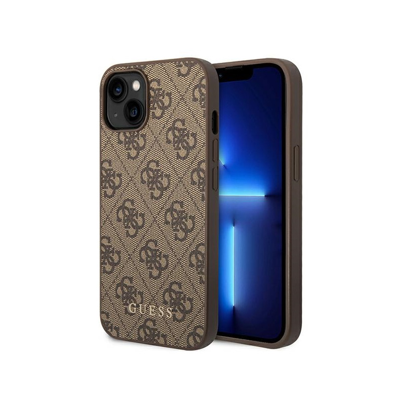Guess GHUHCP14MG4GFBR iPhone 14 Plus 6,7" rudas/ rudas kietas dėklas 4G metalinis auksinis logotipas