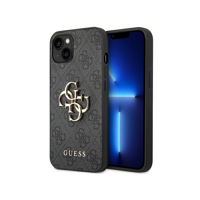 Guess 4G Big Metal Logo dėklas iPhone 14 - pilkas