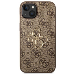 Guess 4G Big Metal Logo dėklas, skirtas iPhone 14 - rudas