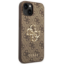 Guess 4G Big Metal Logo dėklas, skirtas iPhone 14 - rudas