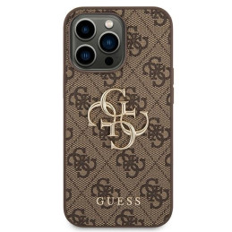 Guess 4G Big Metal Logo dėklas, skirtas iPhone 14 Pro Max - rudas