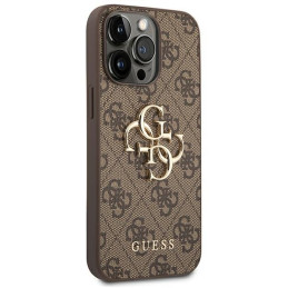 Guess 4G Big Metal Logo dėklas, skirtas iPhone 14 Pro Max - rudas