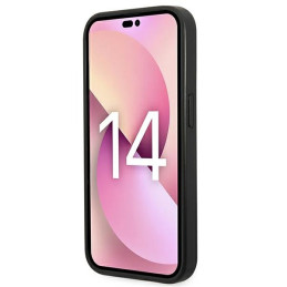 Karl Lagerfeld Saffiano Choupette Head Patch dėklas iPhone 14 Pro - juodas