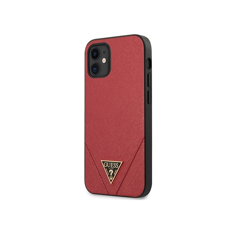 Guess Saffiano dėklas iPhone 12 mini - Saffiano raudonas