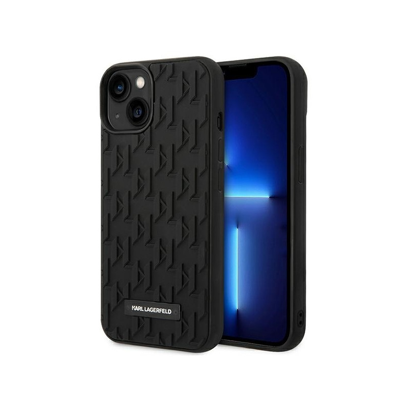 Karl Lagerfeld 3D Monogram dėklas iPhone 14 Plus - juodas