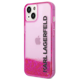 Karl Lagerfeld Liquid Glitter Elong dėklas iPhone 14 Plus - rožinis