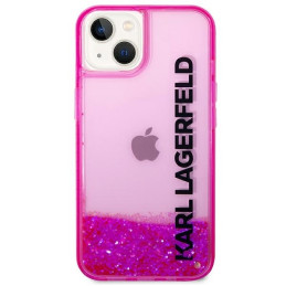 Karl Lagerfeld Liquid Glitter Elong dėklas iPhone 14 Plus - rožinis