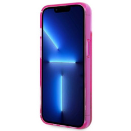 Karl Lagerfeld Liquid Glitter Elong dėklas iPhone 14 Plus - rožinis