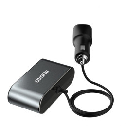 Dudao automobilinis įkroviklis 2x USB / 3x cigarečių degiklio lizdo skirstytuvas juodas (R1Pro juodas)