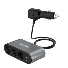 Dudao automobilinis įkroviklis 2x USB / 3x cigarečių degiklio lizdo skirstytuvas juodas (R1Pro juodas)
