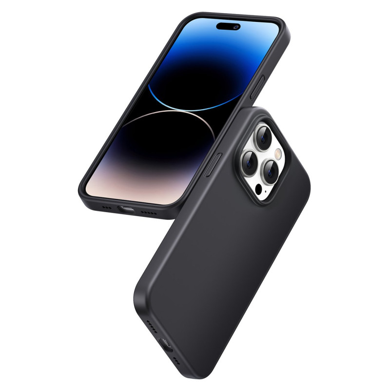 Ugreen LP627 Silky Silikoninis apsauginis dėklas Guminis Lankstus silikoninis telefono dėklas, skirtas iPhone 14 Pro Bla...