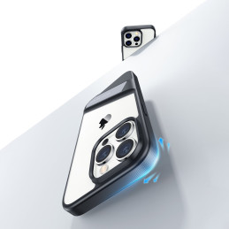 Ugreen LP635 Kickstand Protective Case standus dėklas su gelio rėmeliu ir įmontuotu stovu iPhone 14 Pro juodas (90926)