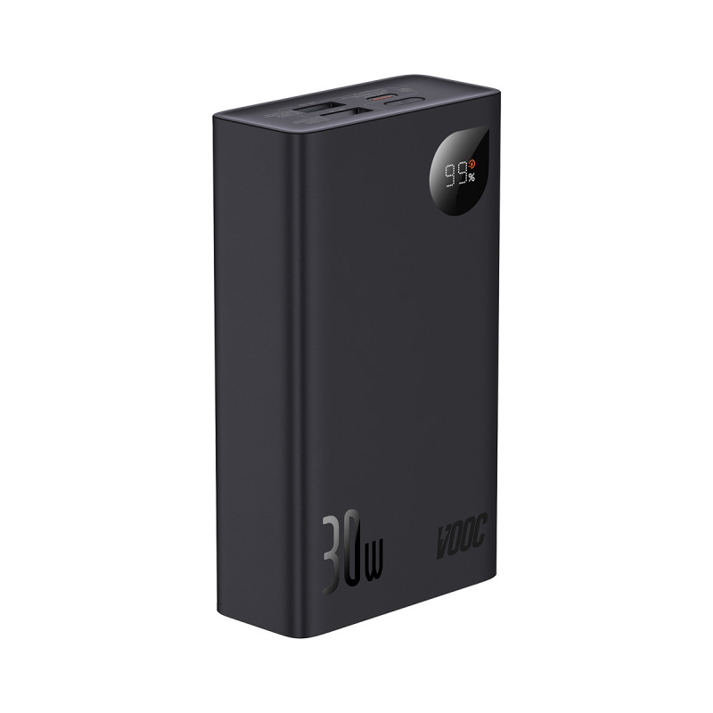 Baseus Adaman2 20000mAh 30W maitinimo blokas 2x USB-A / USB-C PD / QC / SCP / Oppo Super VOOC - juoda
