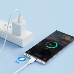 Joyroom ilgalaikis A9 serijos USB-A / USB-C 3A laidas 2 m - baltas