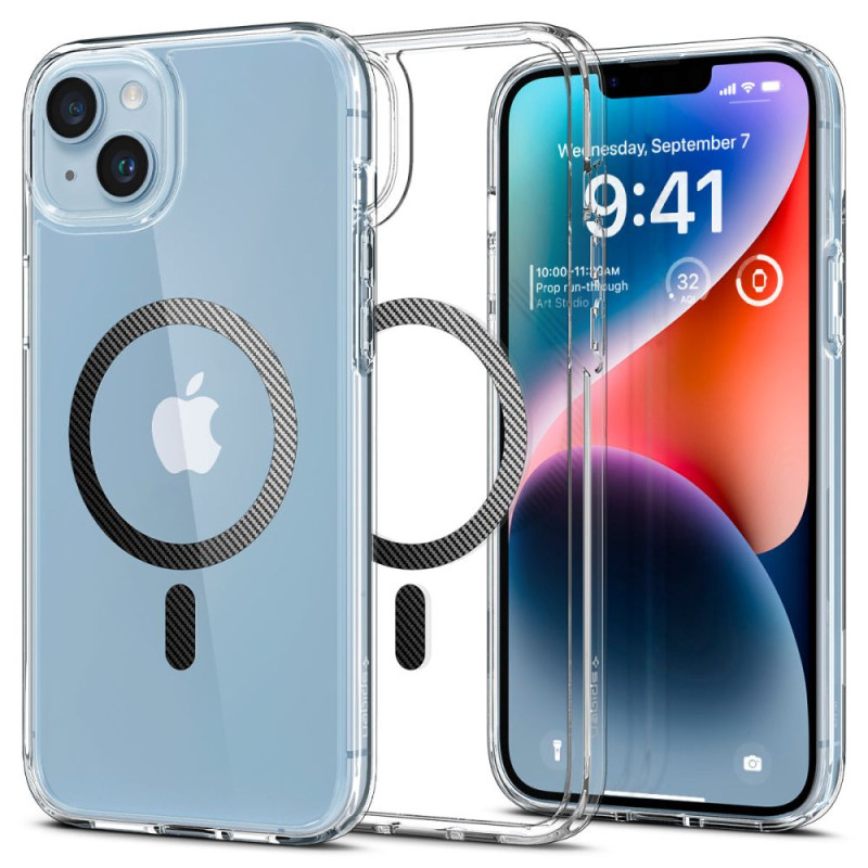 Spigen Ultra Hybrid Mag Dėklas su MagSafe, skirtas iPhone 14 Plus – skaidri pilka