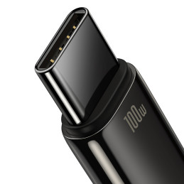 „Baseus Tungsten Gold“ kabelis USB-A – USB-C 480Mb/ s 100W 2m juodas (CAWJ000101)